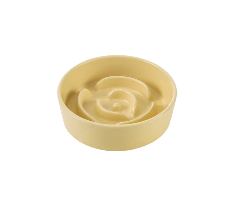 Gamelle Anti-Glouton en Céramique – Design Fleur
