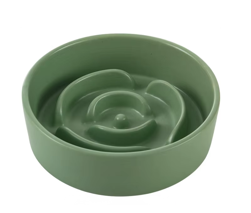 Gamelle Anti-Glouton en Céramique – Design Fleur